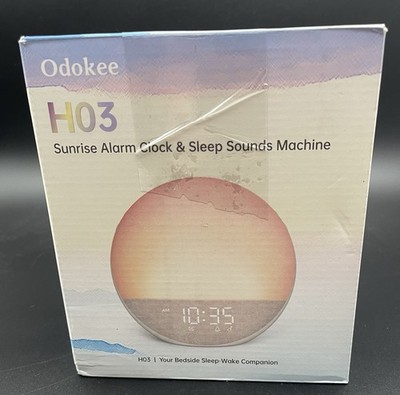 Odokee Sunrise Alarm Clock White Noise, Natural Wake Up Light - Dimmable Clock
