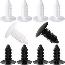 10 Pcs White Bumper Plugs, License Plate Hole Plugs, Plastic Push Pins Automotiv