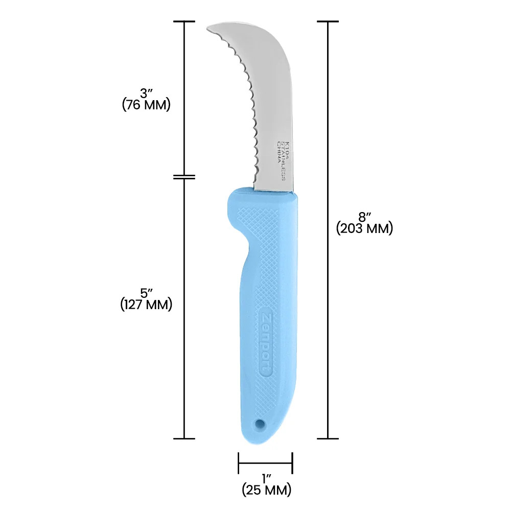 Zenport K104-B Harvest Utility Knife, Serrated Blade, 3 Inch Blade