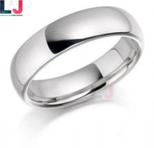 925 Sterling Silver Womens Mens 6mm D Shape Wedding Band Ring All Sizes JZ6582