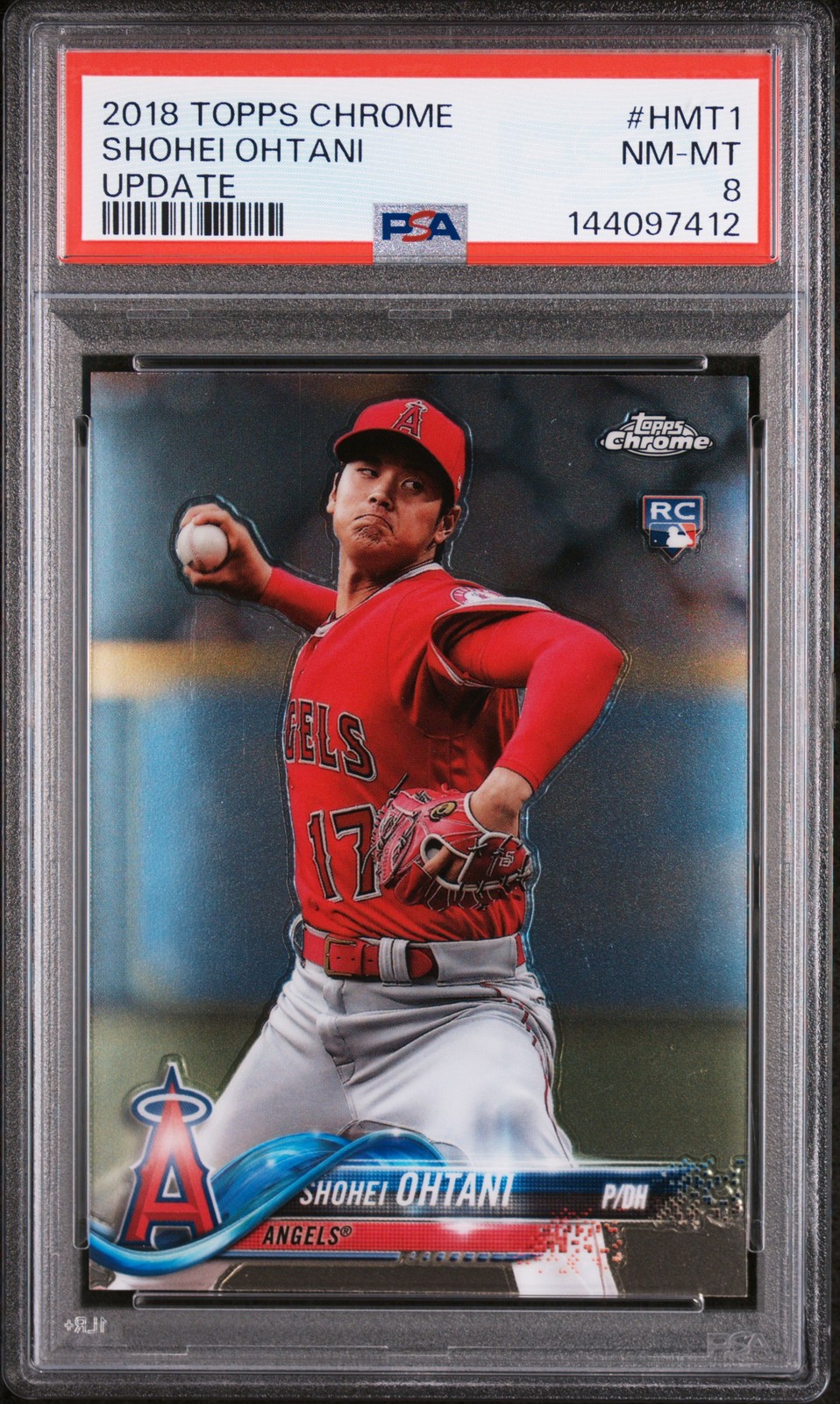 2018 TOPPS CHROME UPDATE #HMT1 SHOHEI OHTANI ROOKIE RC PSA 8