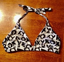 Roxy Black and White Logo Print Triangle Biki...