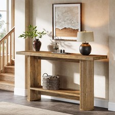 55-Inch Modern Console Table Farmhouse Wooden Entryway Sofa Table for Hallway