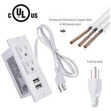 Recessed Power Strip Socket for Desks and Tables