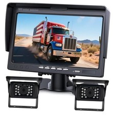 Backup Camera Monitor Kit,7" HD 1080P Monitor,IP69 Waterproof Rearview Dual Cam