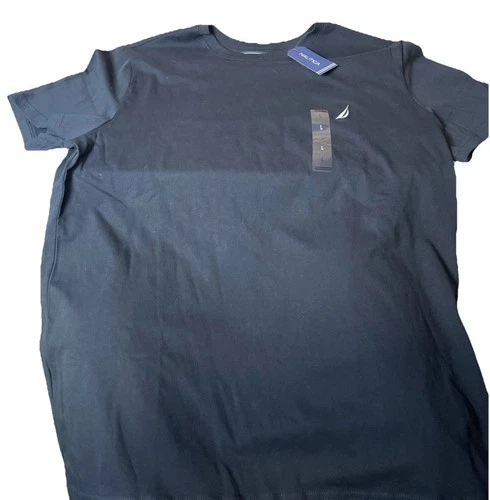 Nautica V36701 True Black T Shirt 100% Cotton LARGE - product listing photo