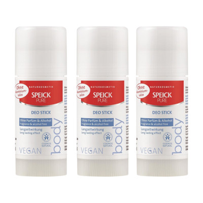 3x Speick Pure Deo Stick Set Stück Naturkosmetik empfindliche Haut 40 ml Vegan