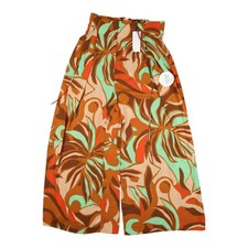Sheike Pants Women 30 Relaxed Paperbag High Waist Wide Leg Tropical 30x28 NWT