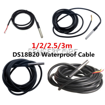 1/2/2.5/3m Waterproof DS18B20 Digital Temperature Sensor Probe Thermistor