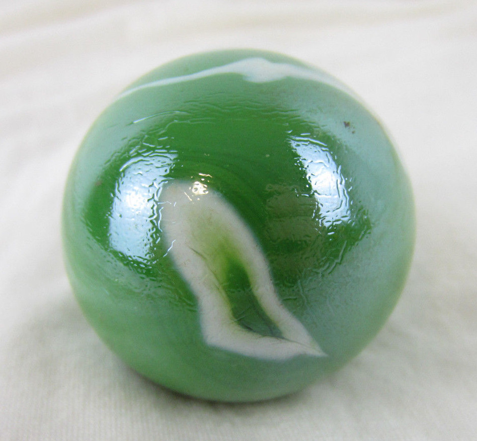 Mermaid Green/Blue Swirl Toe Breaker Marble - 50mm Giant Glass Marble With Display Stand