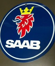 Saab advertising sign .. FREE shipping on any 8+ signs