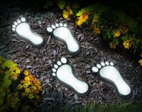 Outdoor Decor Solar Foot Print Light Black Set Of 4. Adds Decorative Lighting... on sale Outdoor Decor Solar Foot Print Light Black Set Of 4. Adds Decorative Lighting... on sale