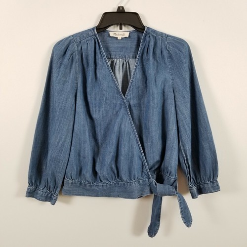 Madewell Denim Chambray Wrap Top Womens 