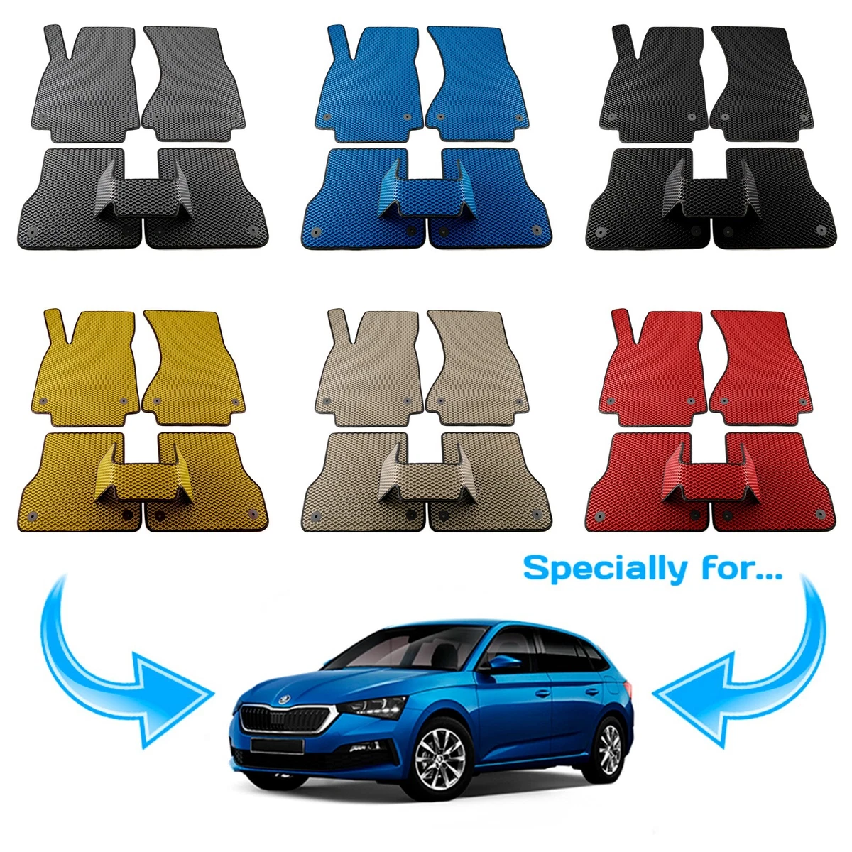 Car Floor Mats for SKODA SCALA 2019 2023 Custom Fit All Weather Liners Carpet