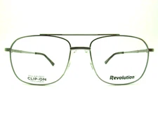 Revolution Hugo Gunmetal 57x17 140 mm Eyeglass Frame with Magnetic Sunglass Clip