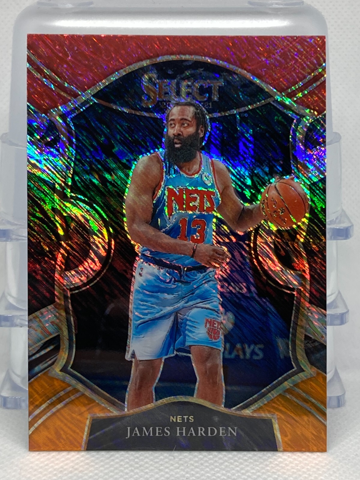 2020-21 Select #12 James Harden Red White Orange Shimmer