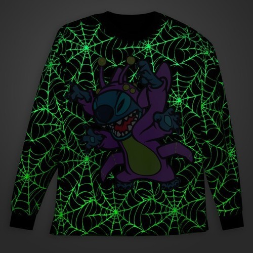 NWT Disney Stitch Spider Glow Halloween Vacation Club LS Shirt T-Shirt Kids 7/8 - Picture 2 of 4