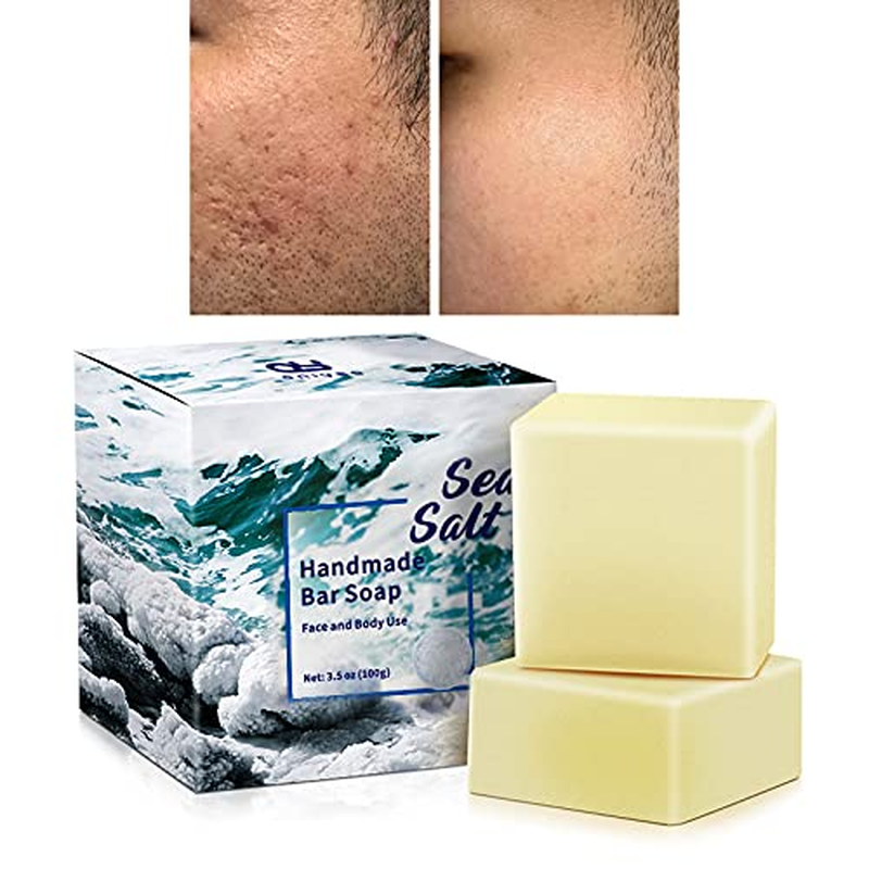 2 PK Sea Salt Soap 3.5 Oz Each, Exfoliating Acne Deeply