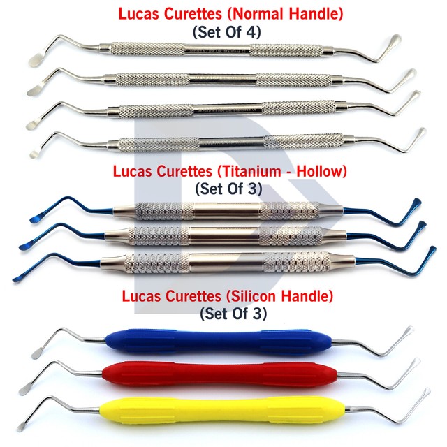 NEW Surgical Lucas Bone Curettes Periodontal Cyst Removal Soft Tissue