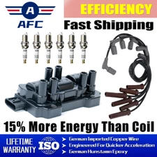 OEM Ignition Coil & Iridium Spark Plug & Wires For Chevy Pontiac 3.5L 3.9L UF434