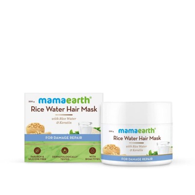 Mamaearth Rice Water Hair Mask 200g with Keratin for Smooth Silky Hair Care