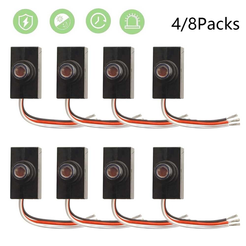 4/8x Dusk To Dawn Photocell Light Switch Auto ON Off Light Sensor Control Switch. Available Now for $22.78