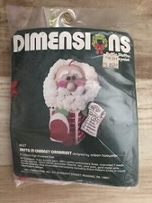 Vintage Christmas Ornament Kit Santa in Chimney 6 1982 Dimensions 9027