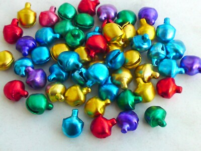 VORCOOL 50 Stück Glöckchen 22mm - Bunte Metallglocken Für Basteln & Weihnachtsdekoration