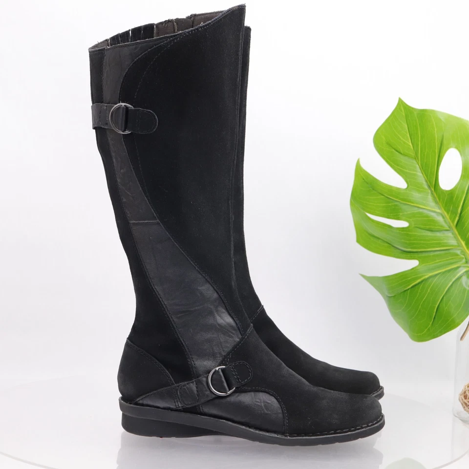 Bota Clarks Nikki Midtown para mujer talla 9,5 alta negra gamuza cremallera hasta la rodilla Foto 4 de 4