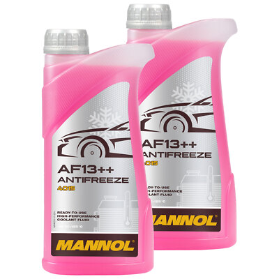 Kühlerfrostschutz MANNOL AF13++ Antifreeze 2x 1 Liter Fertiggemisch -40°C rot