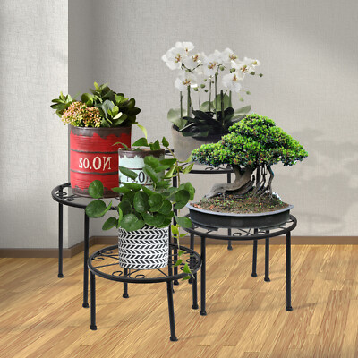 4 in 1 Wrought Iron Metal Plant Stands Flower Pot Rack Holder