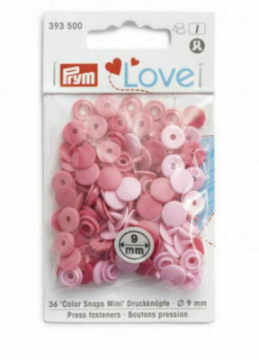 36 Prym Color Snaps ø 9 mm Rosa Pink Mix Druckknöpfe Mini 393500 