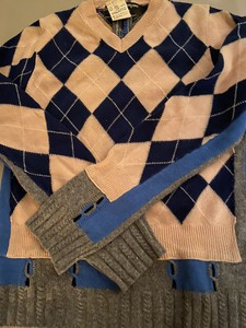argyle knit sweater
