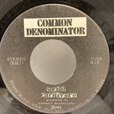 Common Denominator - At the Beach / Carnivore 45 RPM - Sheep - VG+ Vinyl - F2