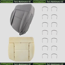 Driver Bottom Foam Cushion & Seat Cover For 2004 2005 2006-2008 Ford F-150 Gray