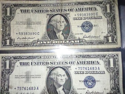 1958 Silver STAR NOTE One Dollar Blue Seal Note Silver Certificate
