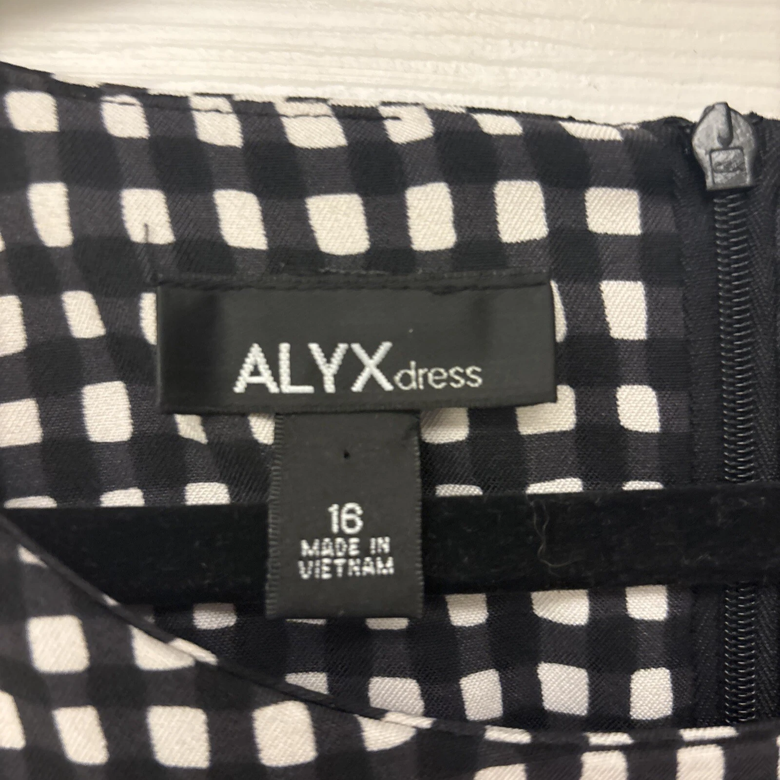 Abito tubino donna Alyx senza maniche taglia 16 nero bianco rosso. Ufficio casual