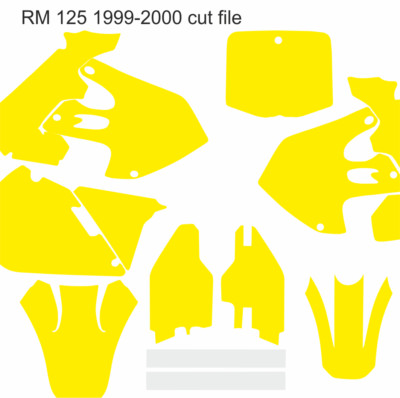 Suzuki Motocross vector template RM 125 1999-2000 cut design file