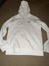 Nike Sportswear Club Fleece Hoodie Men  s Large White Pullover Sweatshirt New