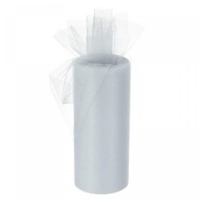 Tulle Rolls Fabric Spools 6" 25 Yards Silver Grey for Wrapping Wedding