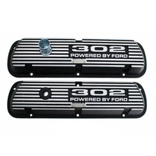 Scott Drake Valve Cover With 302 Powered By Ford Logo Wrinkle Black Pair 302 Scott Drake Valve Cover With 302 Powered By Ford Logo Wrinkle Black Pair 302