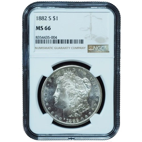 1882-S Morgan Dollar MS66 NGC - Bright White w/ PL/DMPL Obverse