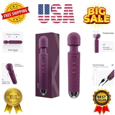 Handheld Cordless Personal Wand Massager – Waterproof, USB Rechargeable, 20 V...