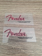 2Pc Fender Telecaster Solid Color Outlined Raised UV DTF Instant Headstock Decal