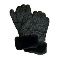 Gloves Thinsulate Womens Black Faux Fur Trim Ski Waterproof Size Medium - Large
