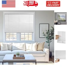 Mini Blinds for Indoor Windows – 42"W x 36"H, White Horizontal Vinyl Blinds |...