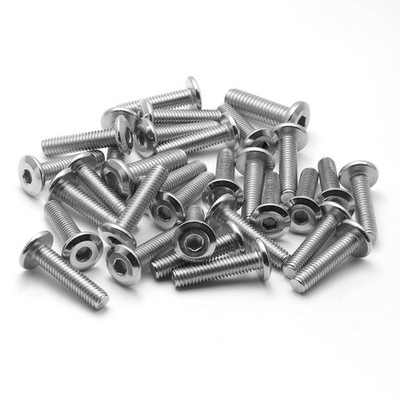 Biaungdo 30 Pcs M6x25mm Stainless Steel Flat Head Hex Socket M6x25mm, Silver 