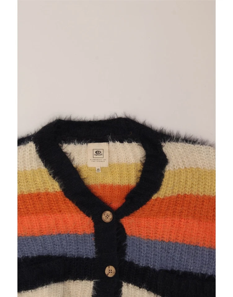 RIP CURL Womens Oversized Cardigan Sweater UK 6 XS Multicoloured Striped AR12 - Image 3 of 3