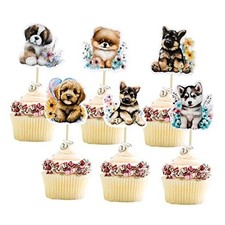 Gyufise 36Pcs Pet Cupcake Toppers - Cartoon Dog  Puppy Cake Topper