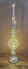Dekobaum Weihnachtsdeko LED Zapfen 39cm mit Perlen Farbglas Timer Fensterdeko